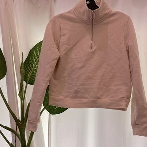 Full Tilt Women's Zip Cropped long sleeve Top Sweatshirt Juniors Medium